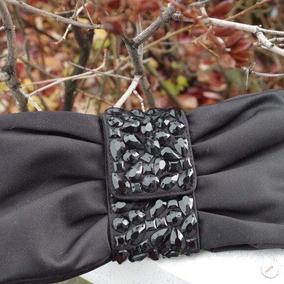 Vintage 80s Satin Beaded Evening Purse - Picture 2 of 5